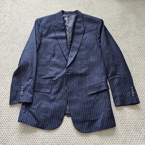 Handmade three piece pinstripe blue suit from Bahrain